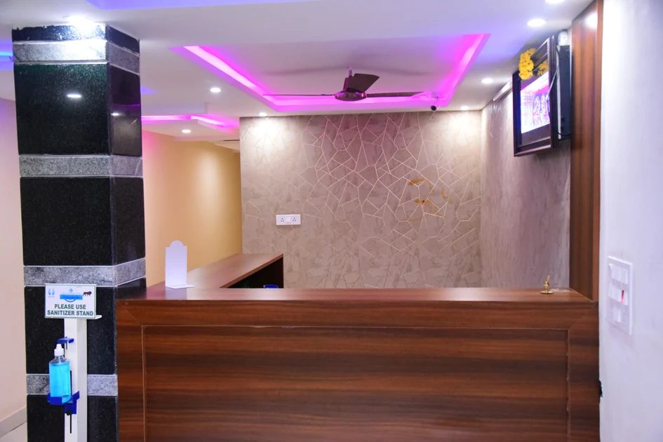 Reception desk at CNR Residency, staffed 24 hours